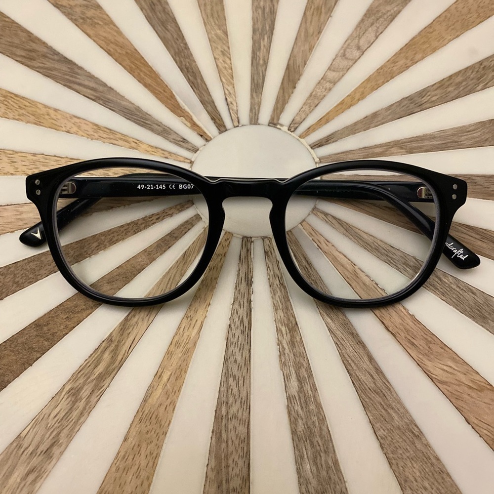 Black frame prescription eyeglasses 49mm